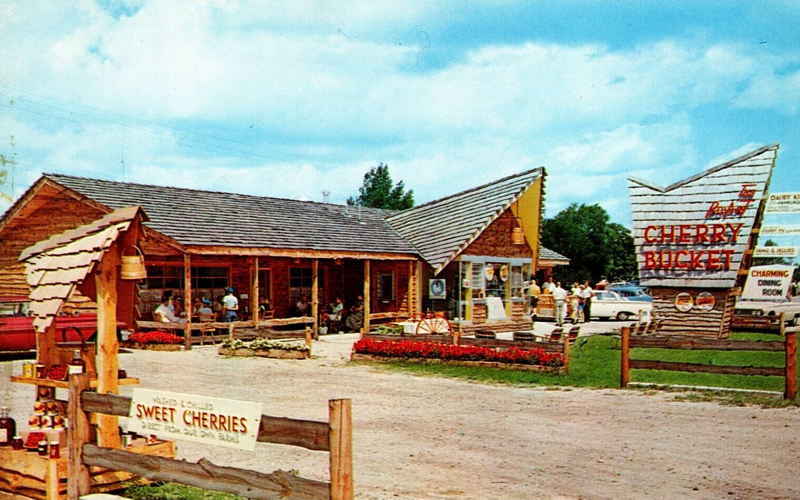 Cherry Bucket (Elk Harbor Restaurant) - Vintage Postcard (newer photo)